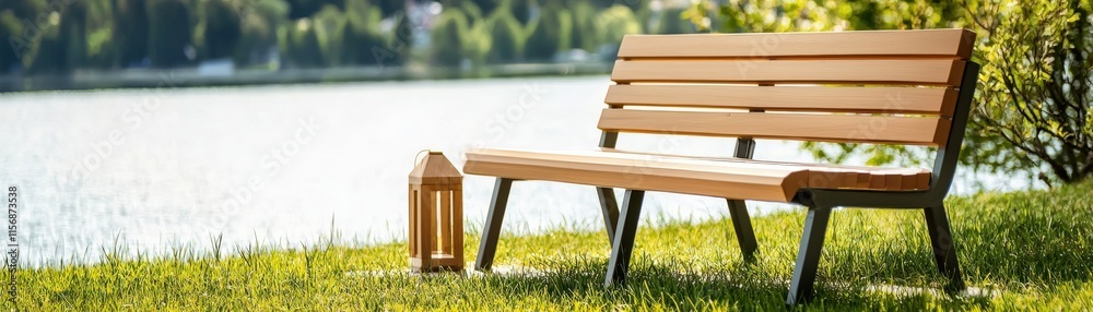 Relaxing bench by the lake scenic nature outdoor serenity Relaxing bench by the lake scenic nature outdoor serenity