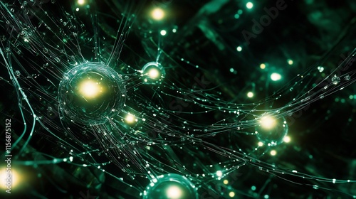 Glowing Quantum Particles in a Futuristic Digital Energy Network
