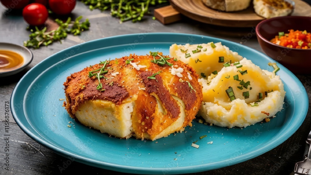 bacalhau with of mashed potatoes bacalhau with of mashed potatoes