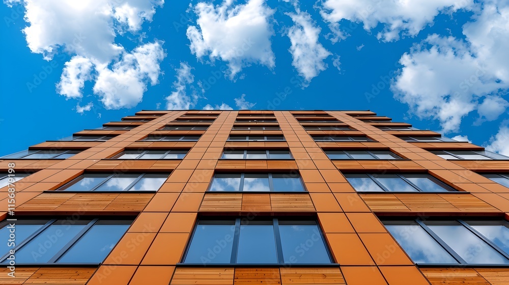 Modern Architectural Design of a Building Against a Blue Sky Modern Architectural Design of a Building Against a Blue Sky