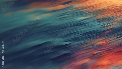 blurry grainy abstract background a blend of cool blues and warm oranges with a textured, wave effect