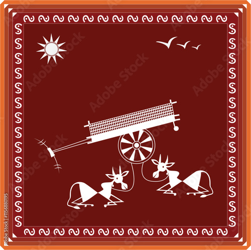 Indian Tribal Art Warli Painting	 photo