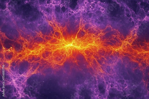Glowing Cosmic Energy Explosion with Fiery Electricity and Radiant Plasma Burst