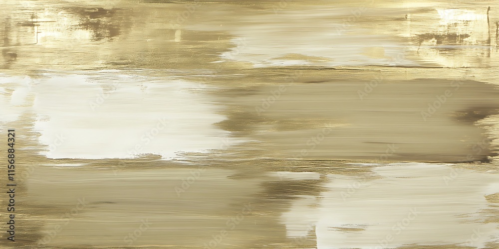 Obraz premium Abstract beige and white horizontal brush strokes painting.
