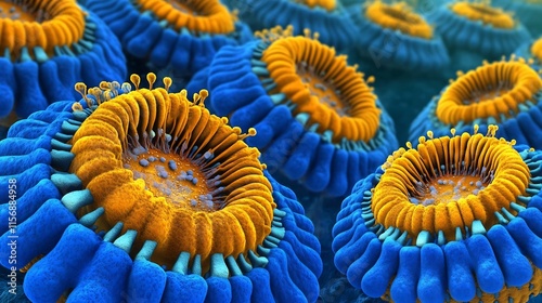 Vibrant Underwater Kaleidoscope of Alien like Marine Organisms photo