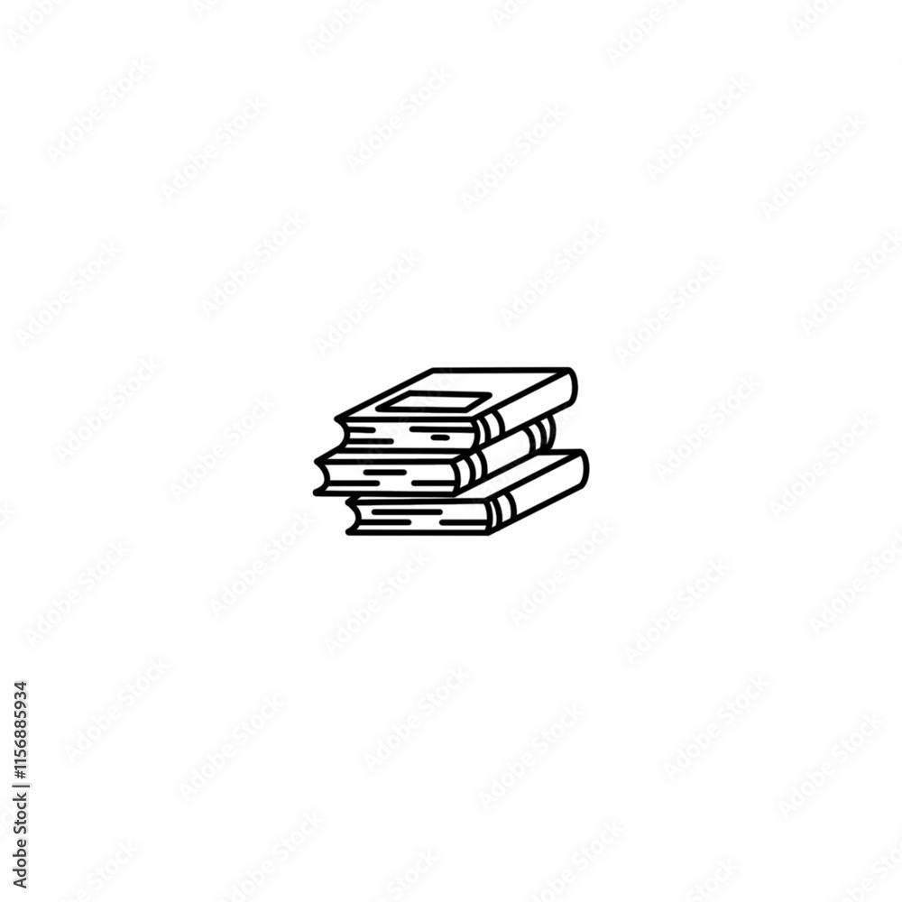 Outline Book Stack Outline Book Stack