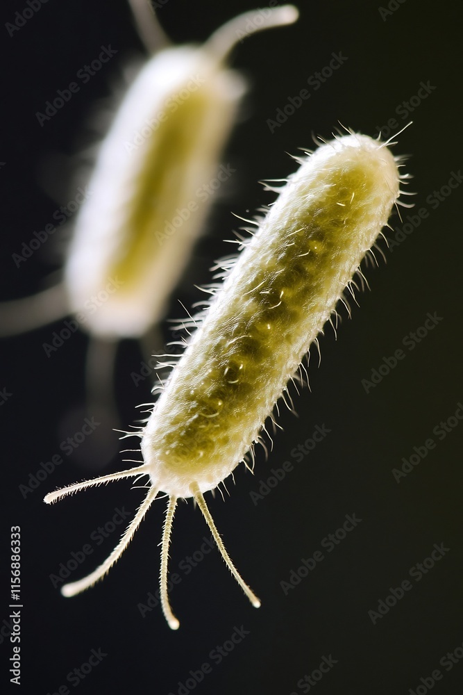 Fototapeta premium Closeup Shot of Green Plant Stem with Fuzzy Texture and Delicate Structure