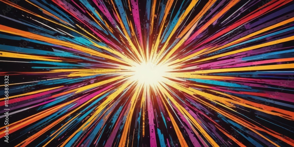 Vibrant color burst, comic book style radial lines, art, graphic, graphic novel Vibrant color burst, comic book style radial lines, art, graphic, graphic novel