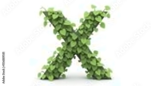 Green Letter X: Nature's Alphabet