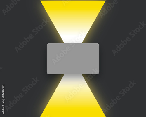 Pictogramme de luminaire symbolisant le sens d'éclairage UP-Down double flux d'une applique murale , éclairage vers lehaut et vers le bas 