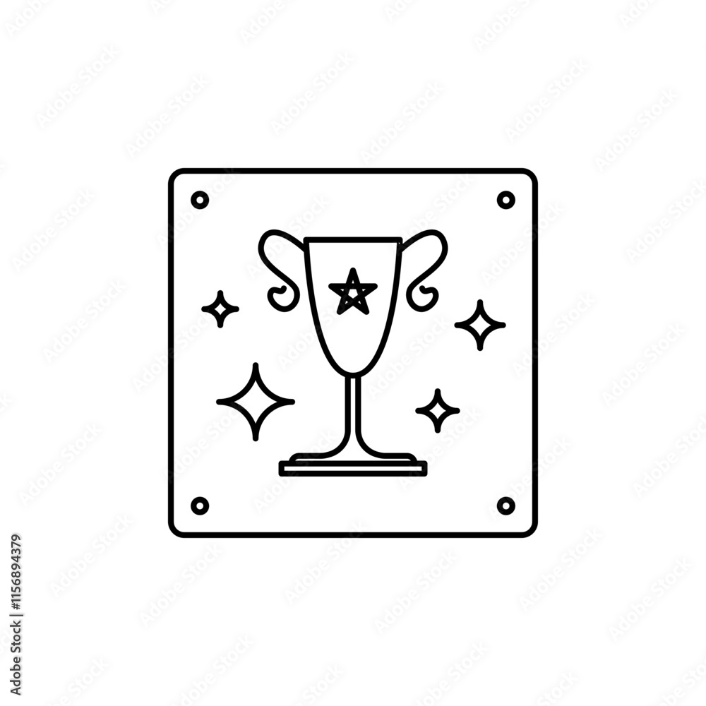 Icon Outline Trophy award or recognition in a promotional campaign. Icon Outline Trophy award or recognition in a promotional campaign.
