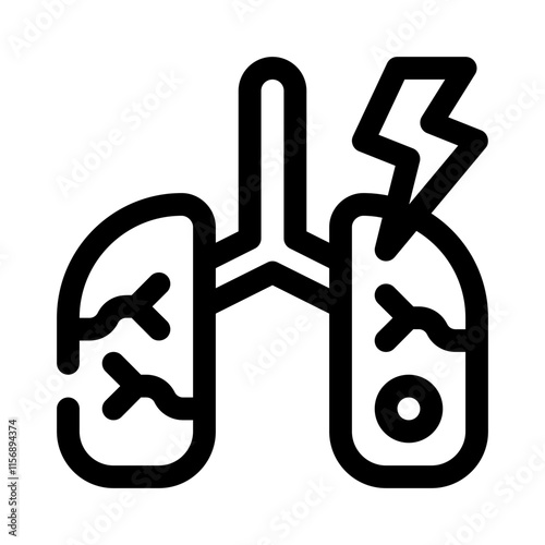 Wheezing line icon