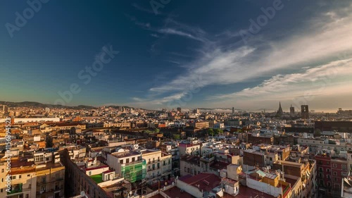 Wallpaper Mural BARCELONA, SPAIN - NOVEMBER 9, 2024: Cityscape view showcasing the skyline and rooftops of TL Barcelona during a beautiful sunset Torontodigital.ca