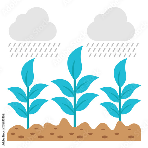 Rainfall icon in flat design isolated on white background