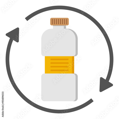 Conceptualizing flat design icon of plastic recycling