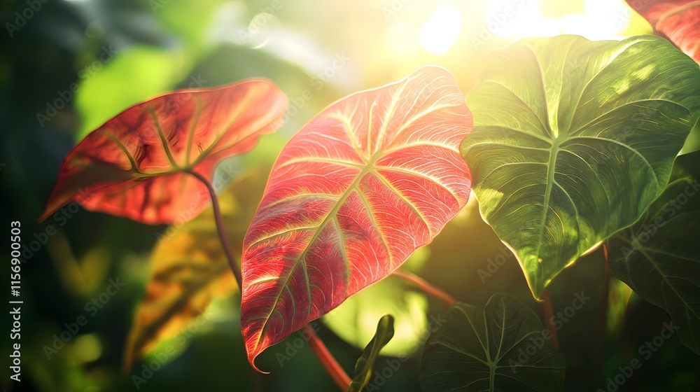 Sunlight Through Caladium Leaves Sunlight Through Caladium Leaves