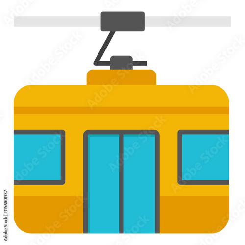 Creative design icon of cable car