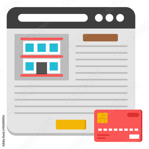A beautiful design icon of online hotel