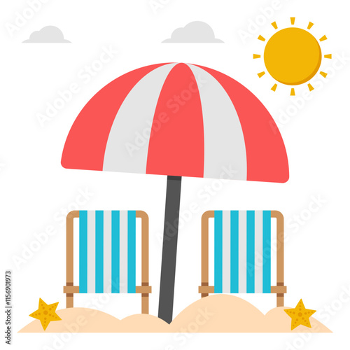 A colored design icon of sunbath