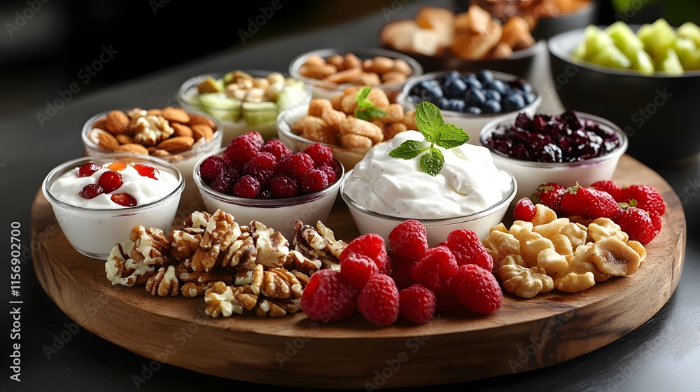 Colorful Healthy Snack Platter with Fruits and Nuts Colorful Healthy Snack Platter with Fruits and Nuts