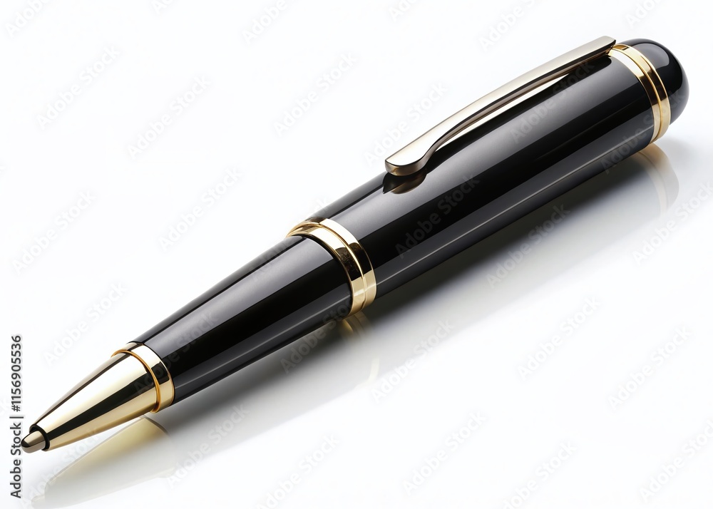 Elegant Black Luxury Pen Mockup Isolated on White Background - Perfect for Expensive Design Presentations Elegant Black Luxury Pen Mockup Isolated on White Background - Perfect for Expensive Design Presentations