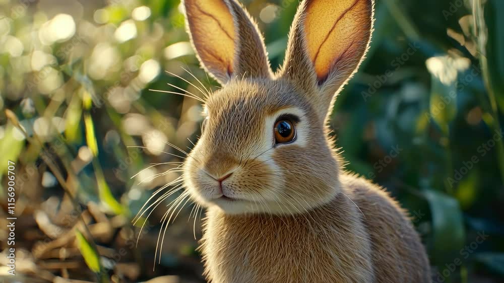 Close-up of a rabbit. Selective focus Close-up of a rabbit. Selective focus