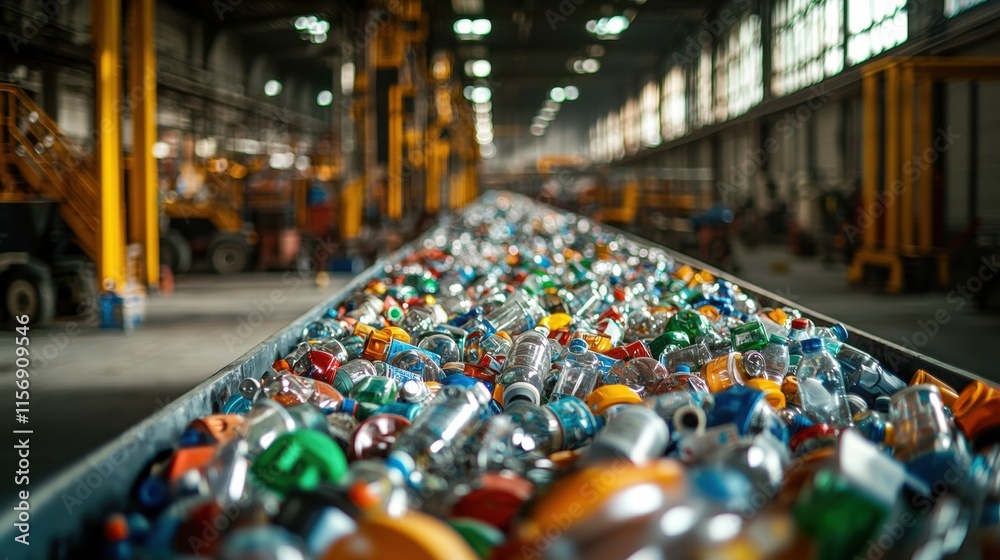 Obraz premium Vibrant Display of Colorful Plastic Bottles Arranged on Long Table