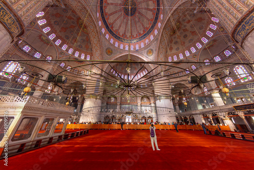 Obraz na płótnie Interior of The Sultanahmet Mosque (Blue Mosque) in Istanbul ( Turkish: Sultan Ahmet Cami) w salonie