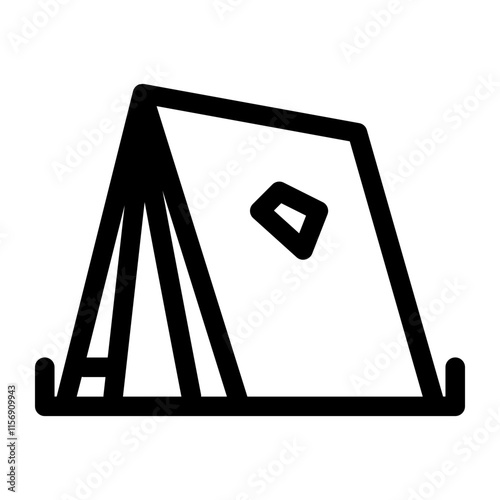 Camping tent at outdoor camp, Tent icon for design of camp, survival and more