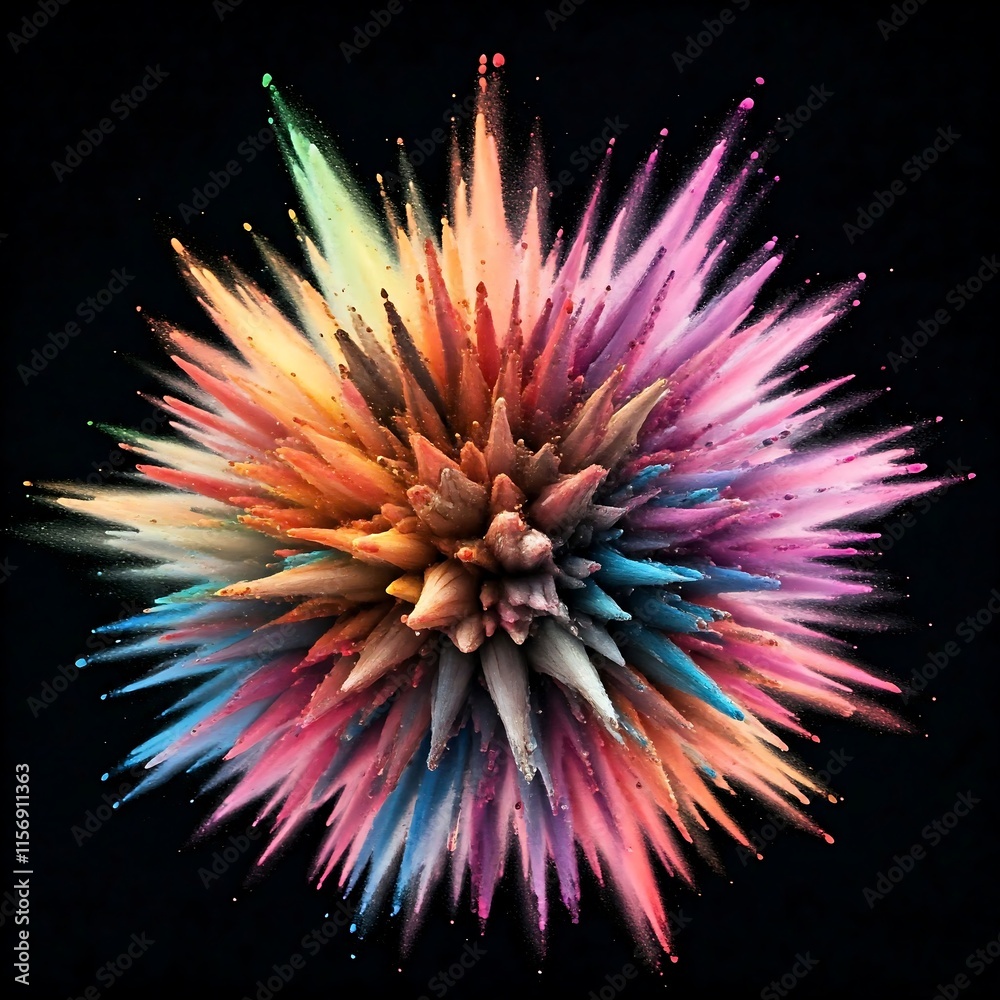 A vibrant burst of color explodes outward against a dark background, color explosion, colors, vibrant, colorful, abstract, art, design, background, explosion, burst, energy, dynamic, creative, colorfu A vibrant burst of color explodes outward against a dark background, color explosion, colors, vibrant, colorful, abstract, art, design, background, explosion, burst, energy, dynamic, creative, colorfu