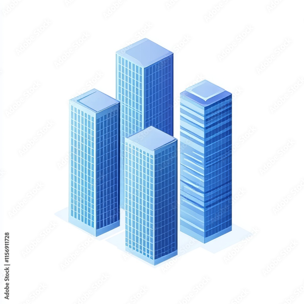 Isometric Glass Skyscrapers Towering Above: Modern Architecture, Urban Design, High-Rise Structures, and Real Estate Development Isometric Glass Skyscrapers Towering Above: Modern Architecture, Urban Design, High-Rise Structures, and Real Estate Development