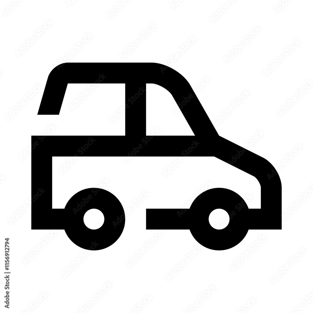 Minimalist EV Car Line Icon Minimalist EV Car Line Icon