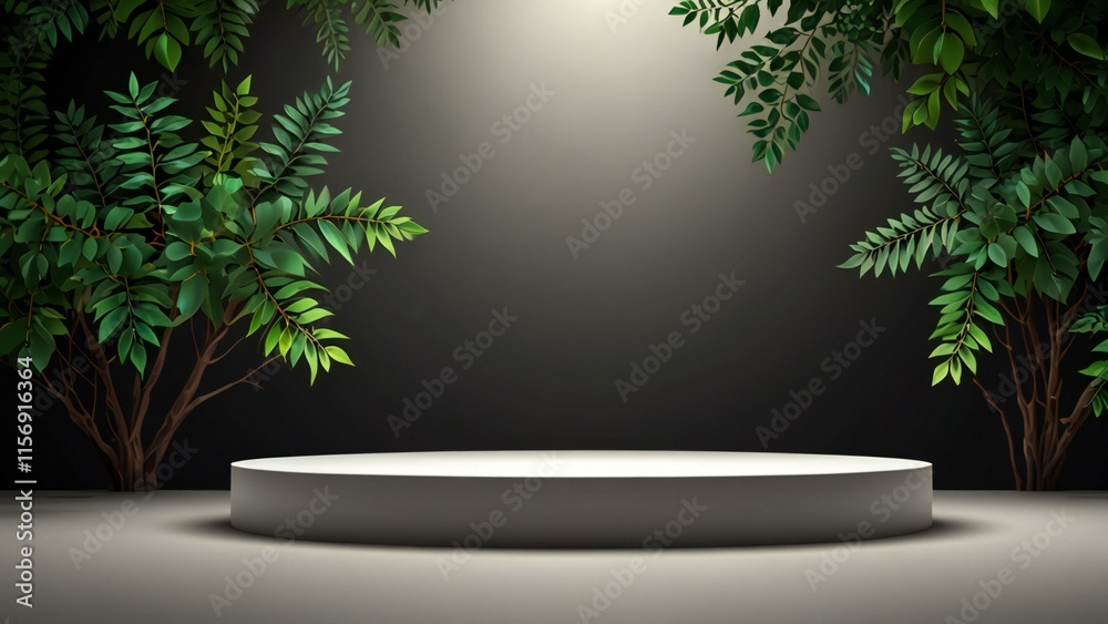 room with a tree and a mirror room with a tree and a mirror