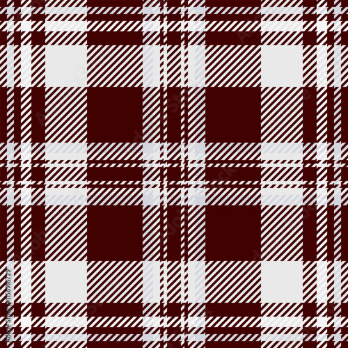 Warp tartan seamless fabric, bandanna background pattern textile. Chinese new year check texture vector plaid in white and dark colors.