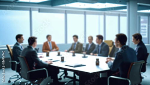 Defocused board of directors meeting blurred background