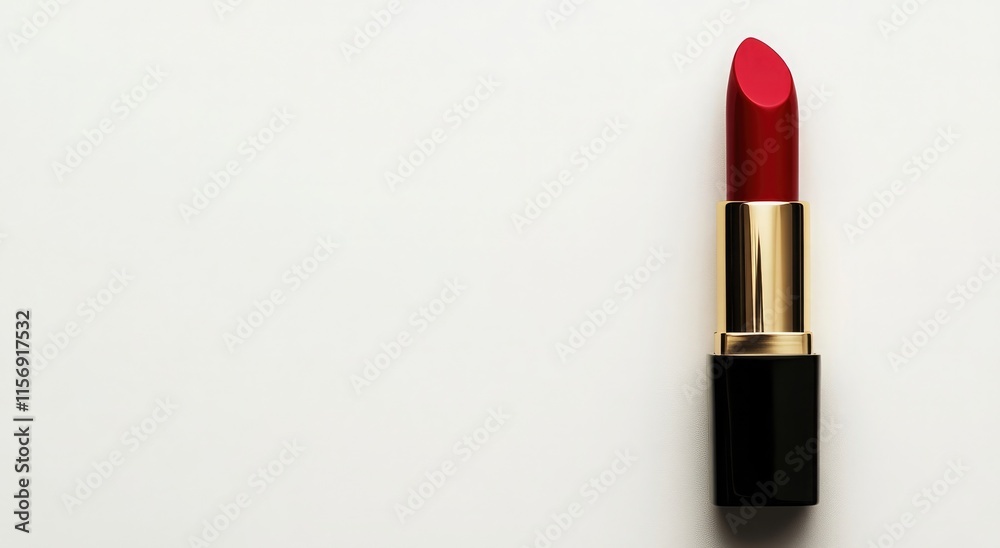 A single stroke of red lipstick, isolated on a white background A single stroke of red lipstick, isolated on a white background
