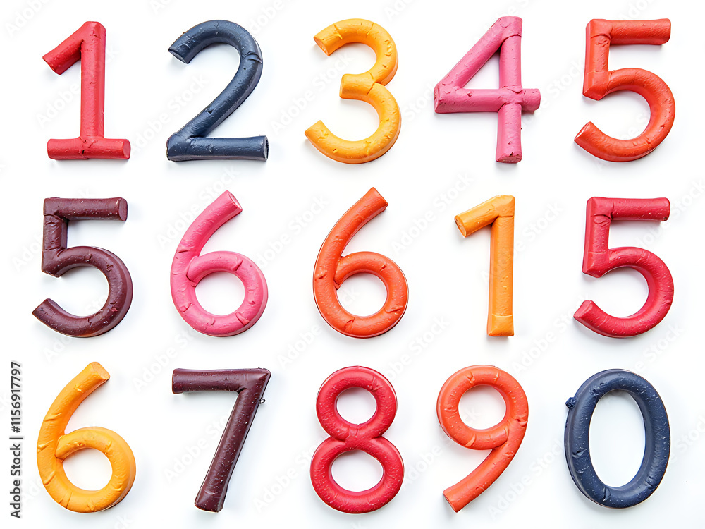 Wax Crayon Numbers And Letters Arranged In A Seamless Pattern Over A White Background With A Unique Font Design. 00002 Wax Crayon Numbers And Letters Arranged In A Seamless Pattern Over A White Background With A Unique Font Design. 00002