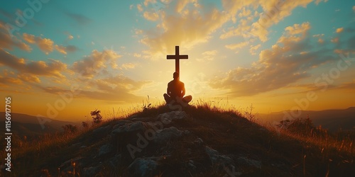 This picture shows a man with a strong Christian faith