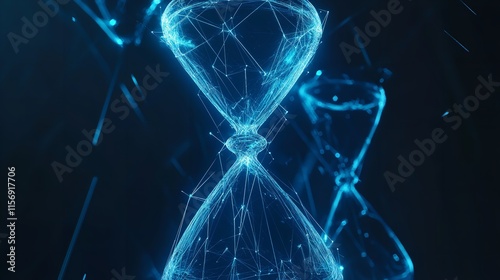 Hourglass on Low Poly Blue Background

 photo