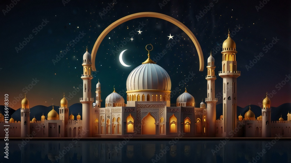 Obraz premium mosque in the night