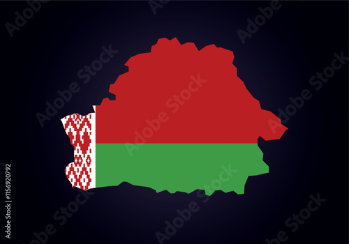 Belarus flag and map vector.