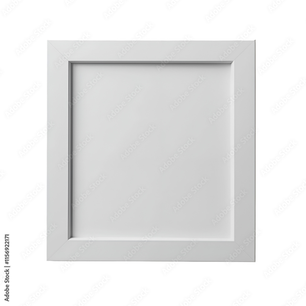 Minimalist white square frame with a sleek modern finish, Isolated on transparent background cut out Minimalist white square frame with a sleek modern finish, Isolated on transparent background cut out
