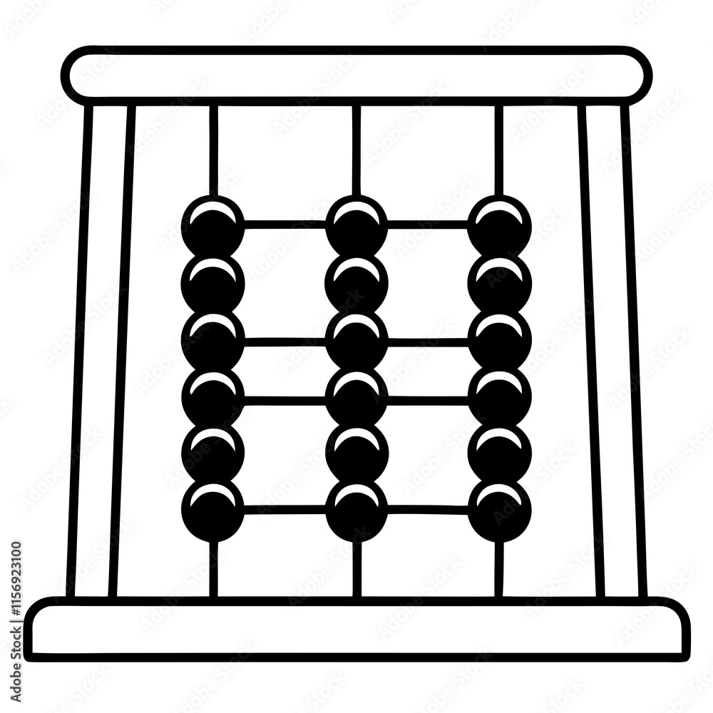 Abacus Line Art Vector Illustration Abacus Line Art Vector Illustration