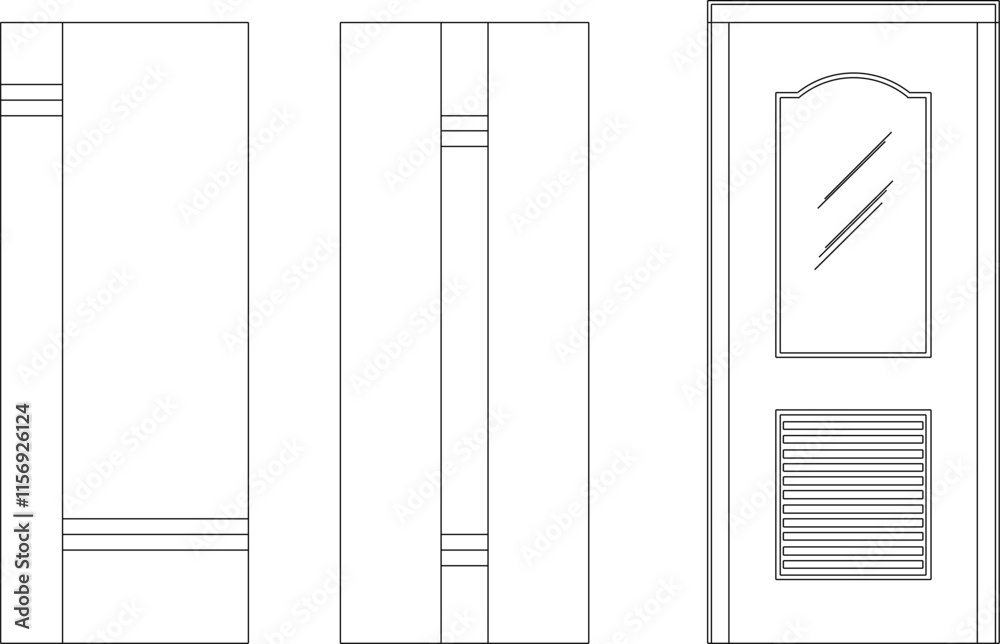 vector sketch illustration silhouette design of modern classic vintage ethnic wooden door furniture.eps vector sketch illustration silhouette design of modern classic vintage ethnic wooden door furniture.eps
