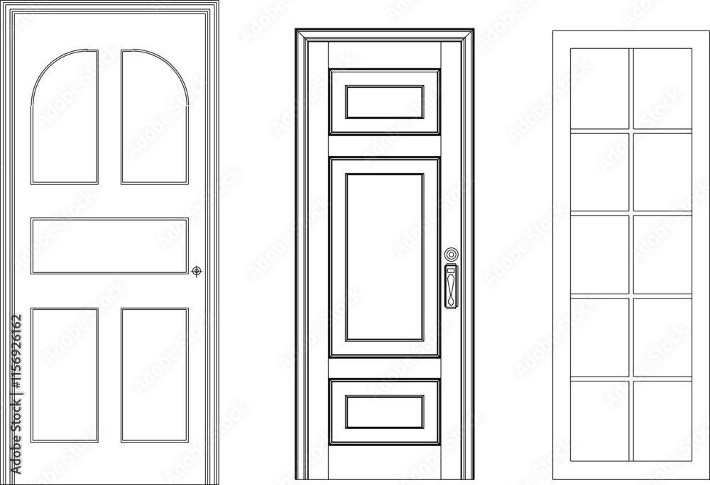 vector sketch illustration silhouette design of modern classic vintage ethnic wooden door furniture.eps vector sketch illustration silhouette design of modern classic vintage ethnic wooden door furniture.eps