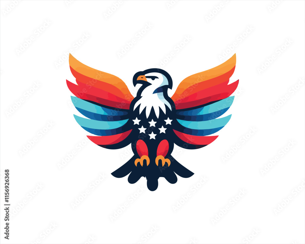 Fototapeta premium American Eagle icon logo template.