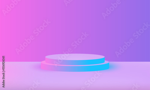 Purple podium for product presentation