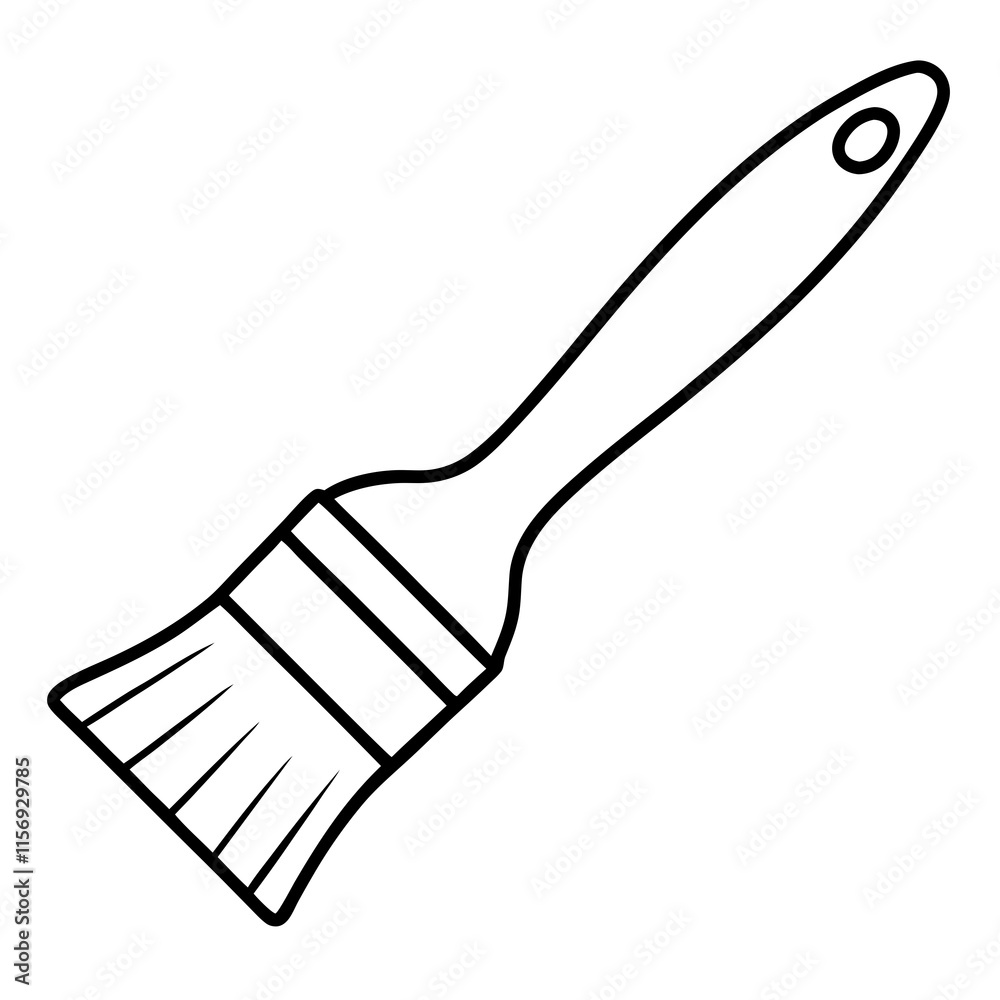 Abstract Line Art with Paintbrush Motif Abstract Line Art with Paintbrush Motif