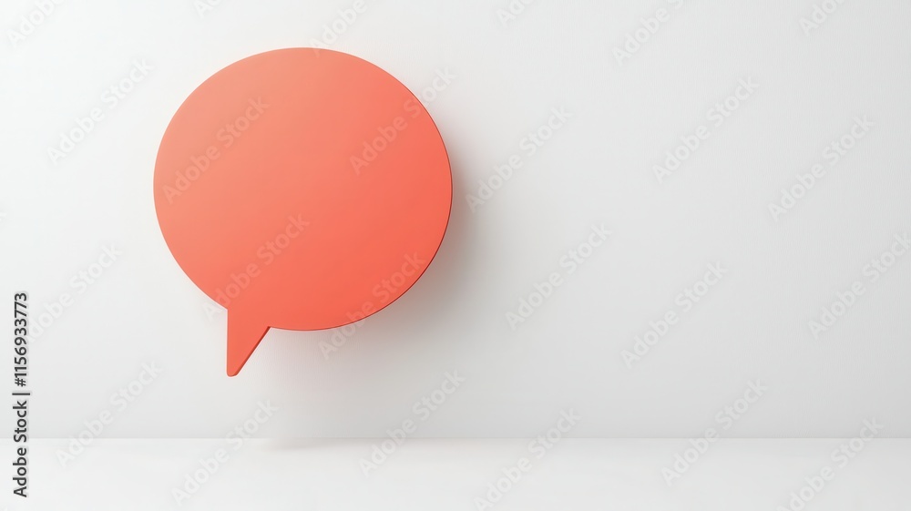 Coral Speech Bubble Frame 3D Render Blank Space Minimalist Design Communication Concept Coral Speech Bubble Frame 3D Render Blank Space Minimalist Design Communication Concept