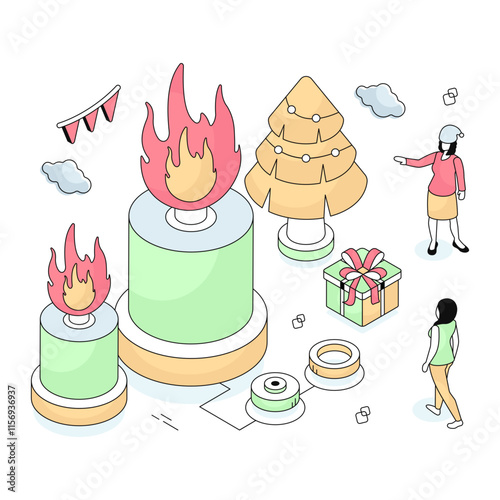 Modern design illustration of firecracker